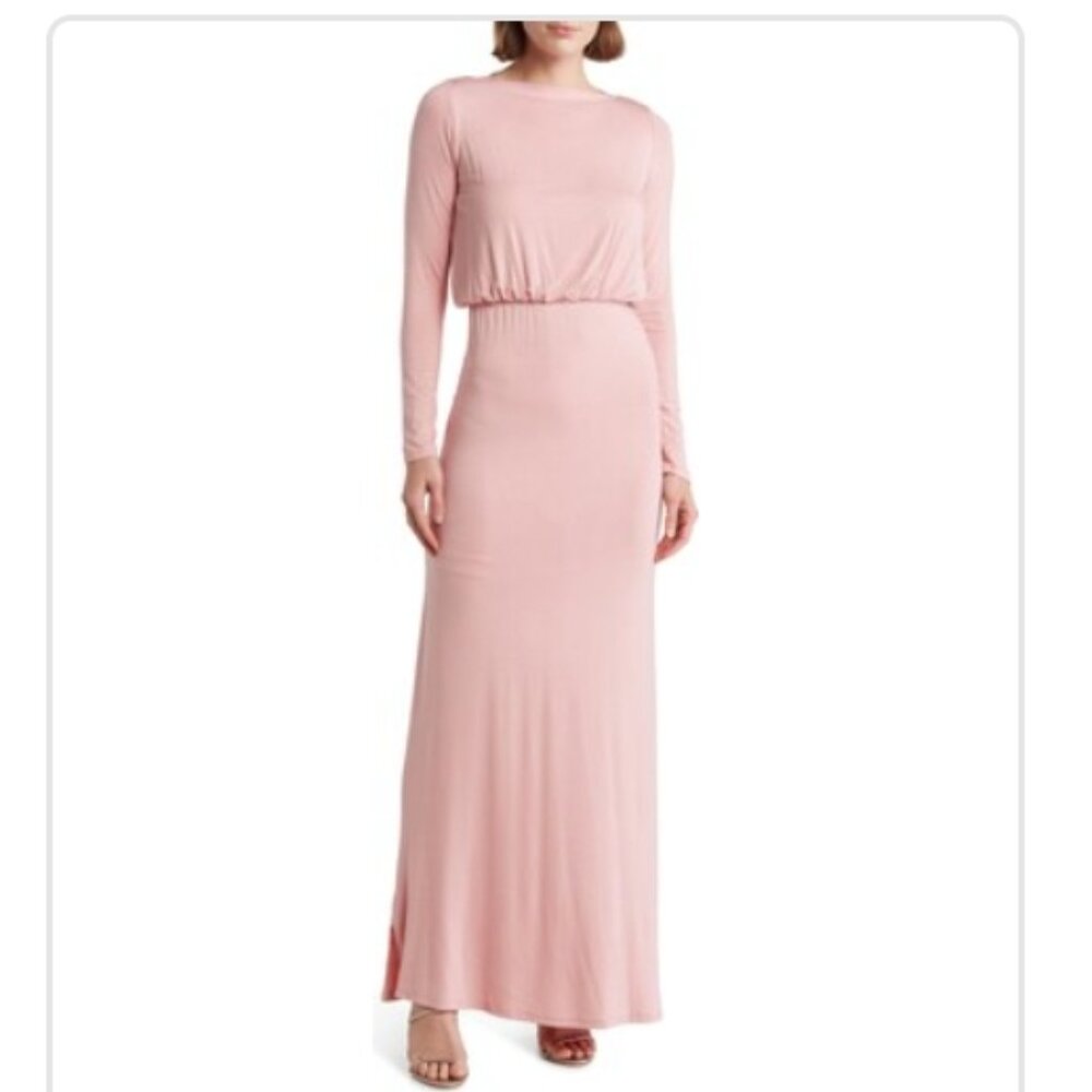 Go Couture Long Sleeve Gathered Maxi